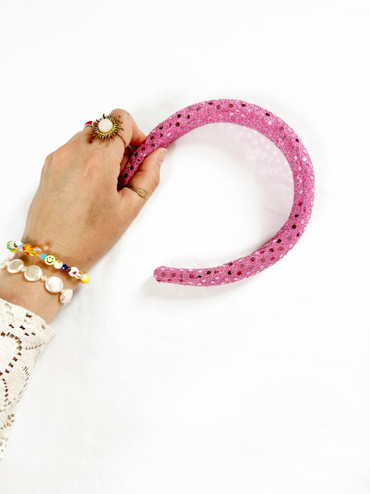 Classic Headband in pink disco ball