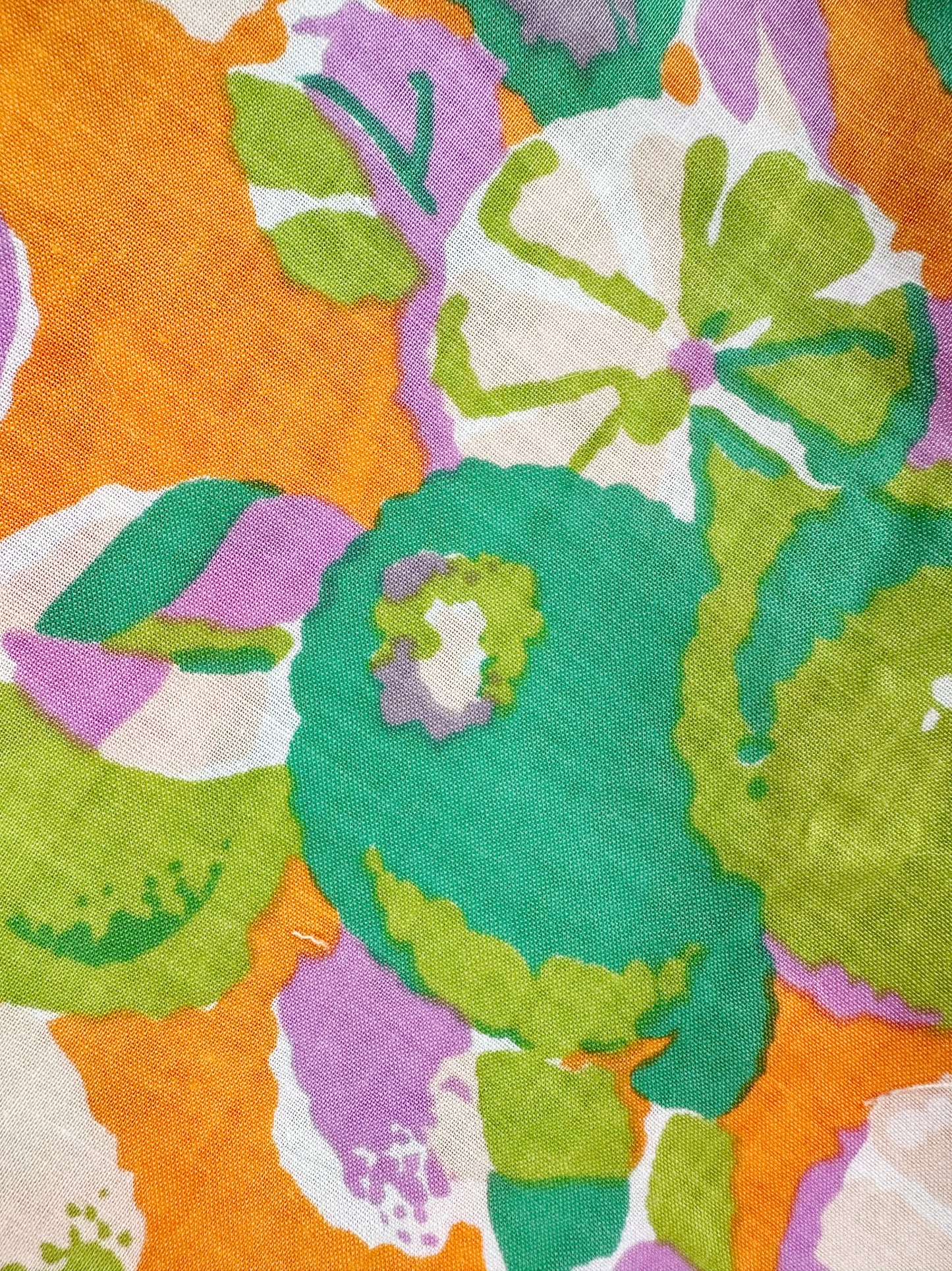Bandana & neck scarf in green and purple floral