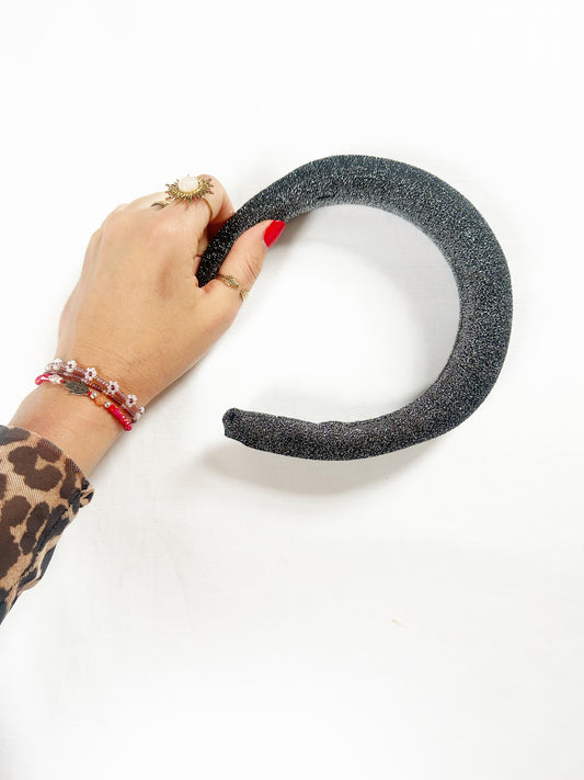 Padded Headband in silver glitter