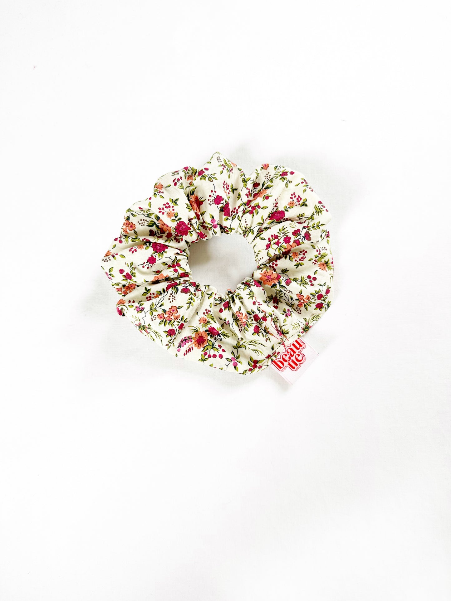 Liberty OG (regular) scrunchie in pink and green floral