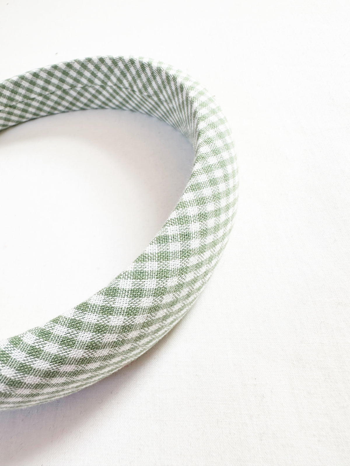 Classic Headband in green gingham
