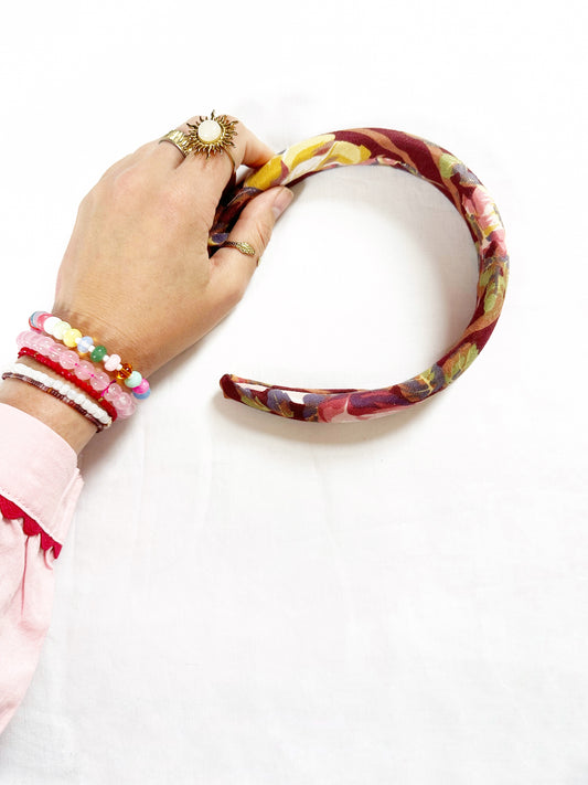 Classic Headband in burgundy floral