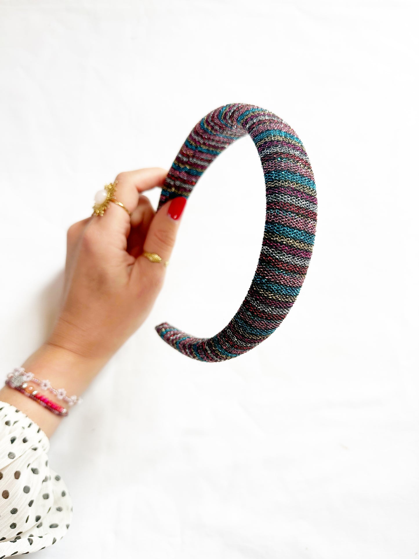 Classic Headband in sparkly stripe