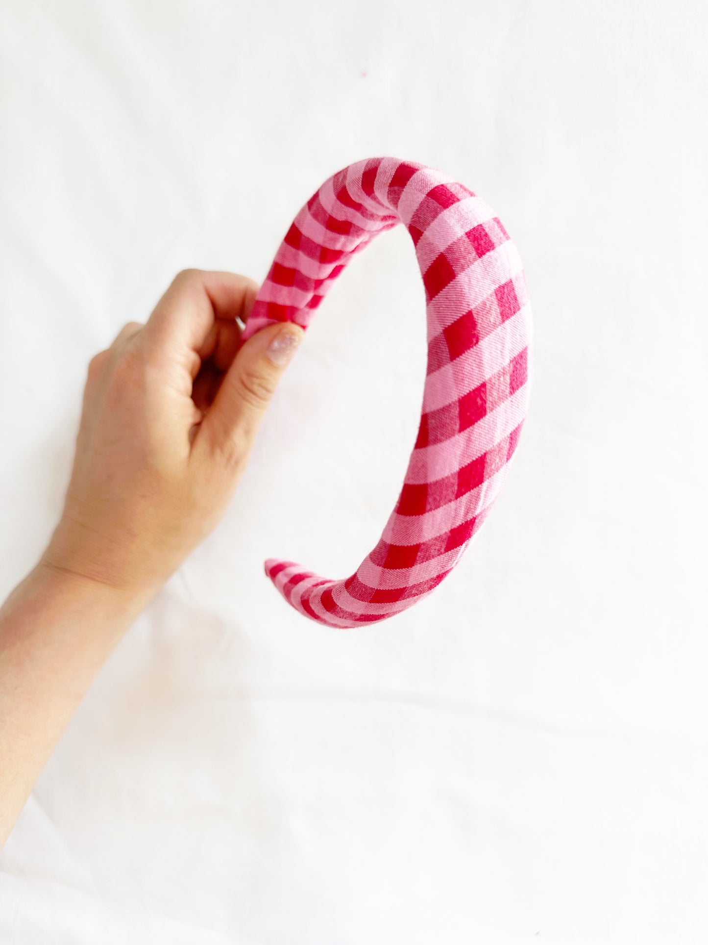 Classic Headband in pink and red gingham