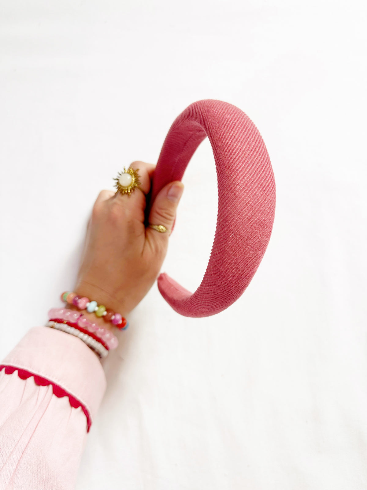 Classic Headband in deep pink cord