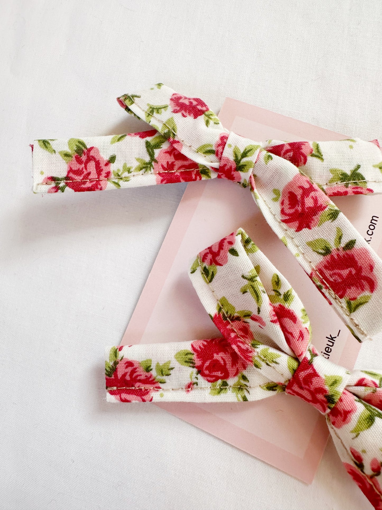 Bonnie mini hair bows in pink rose