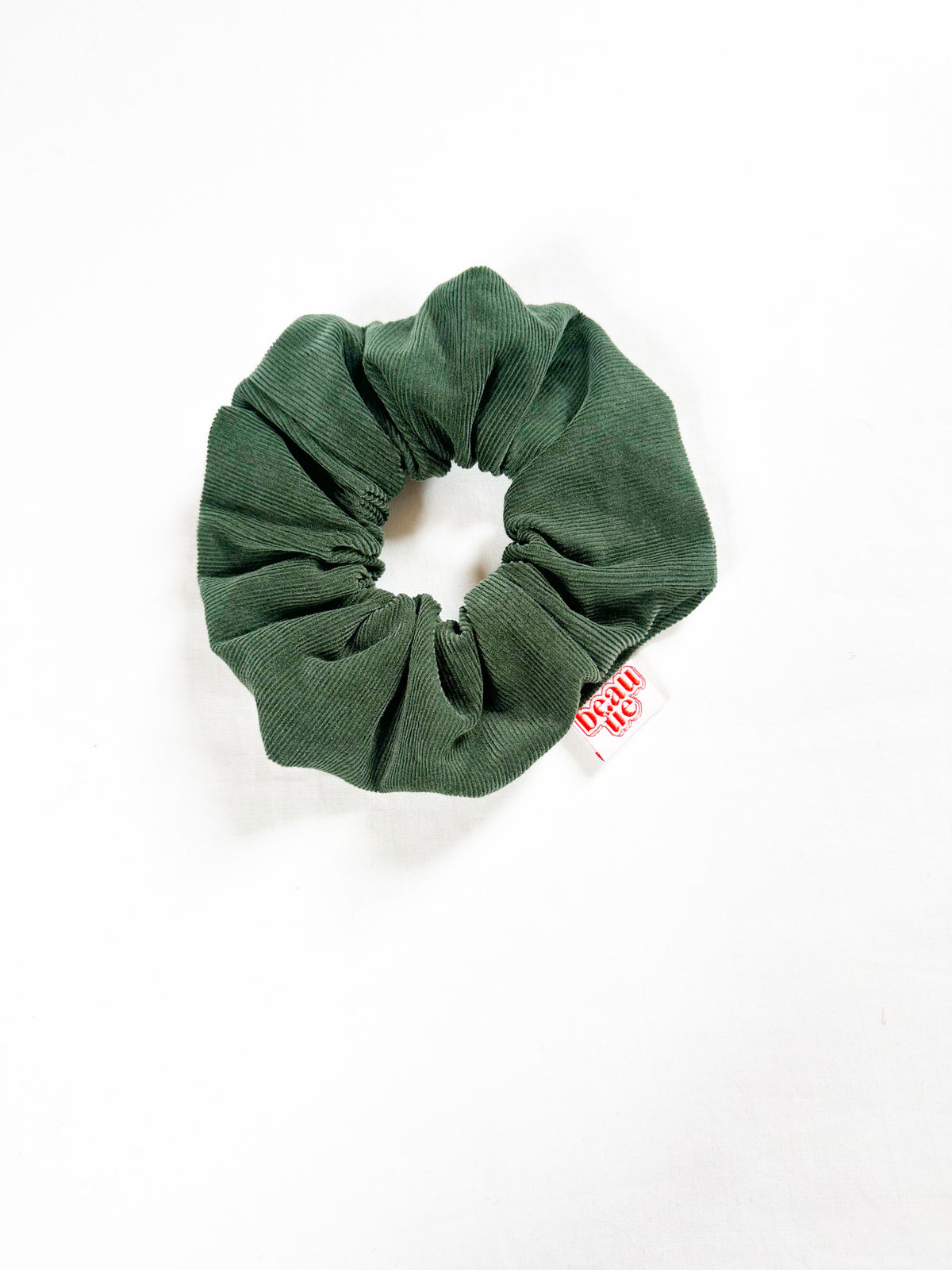 OG scrunchie in green corduroy