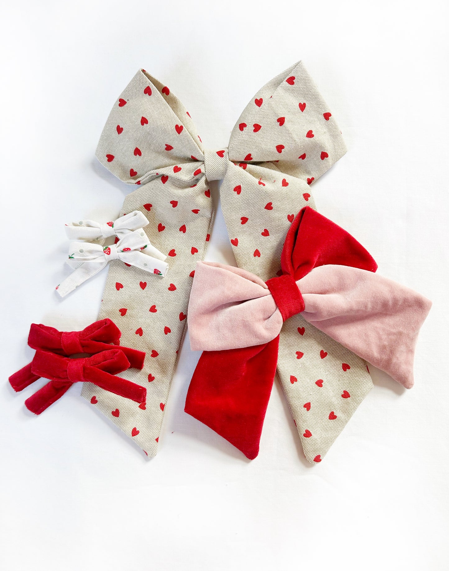 POWER Hair Bow in heart print