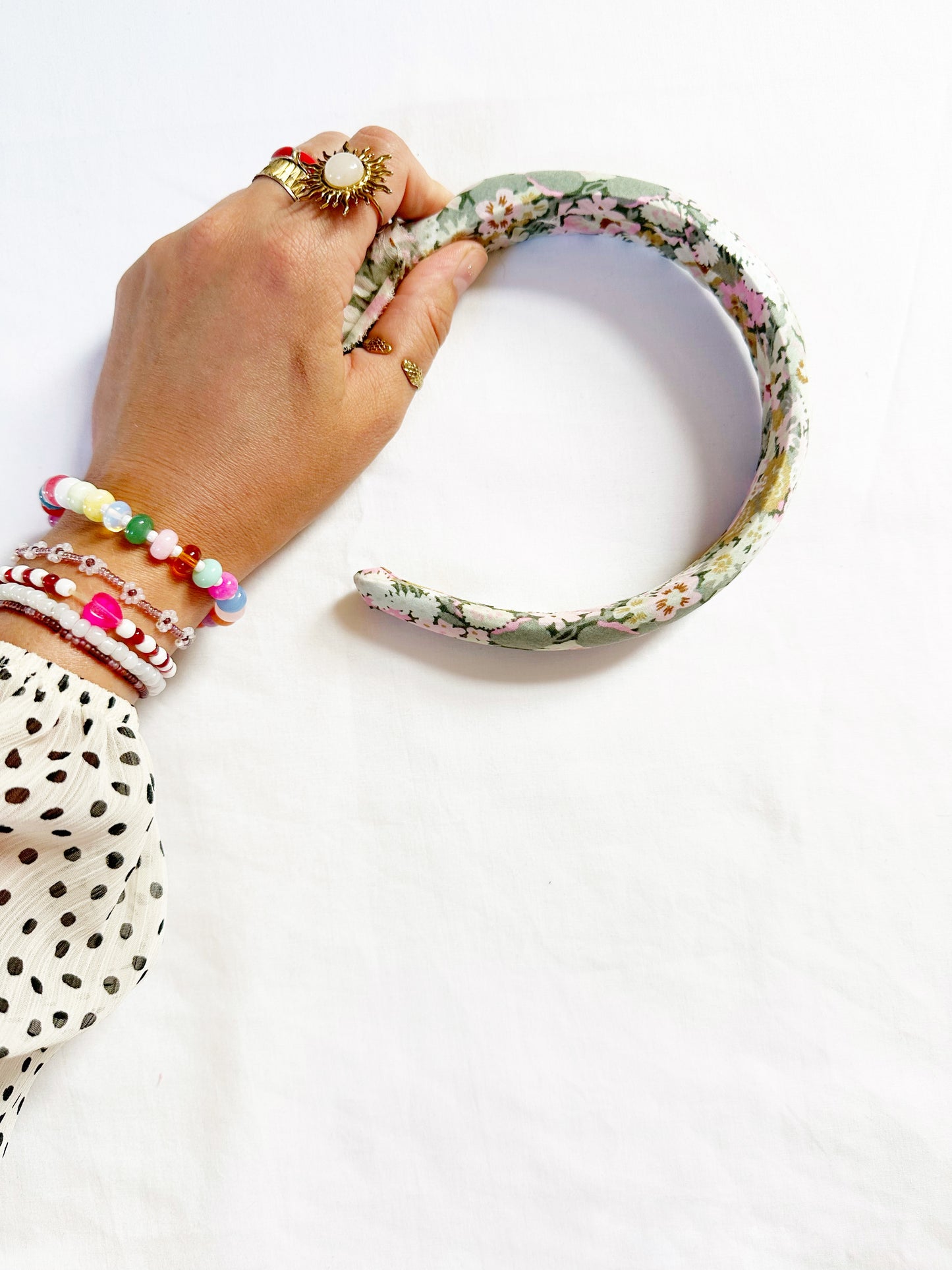 Classic Headband in Liberty pink green floral