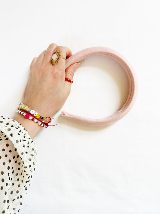 Classic Headband in light pink denim