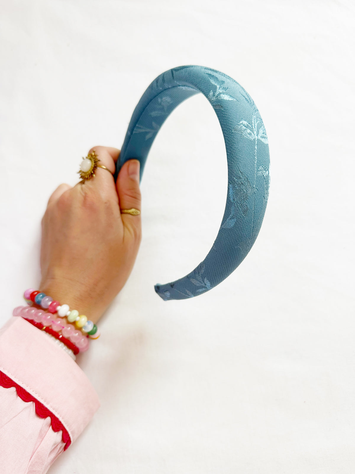 Classic Headband in blue silky floral