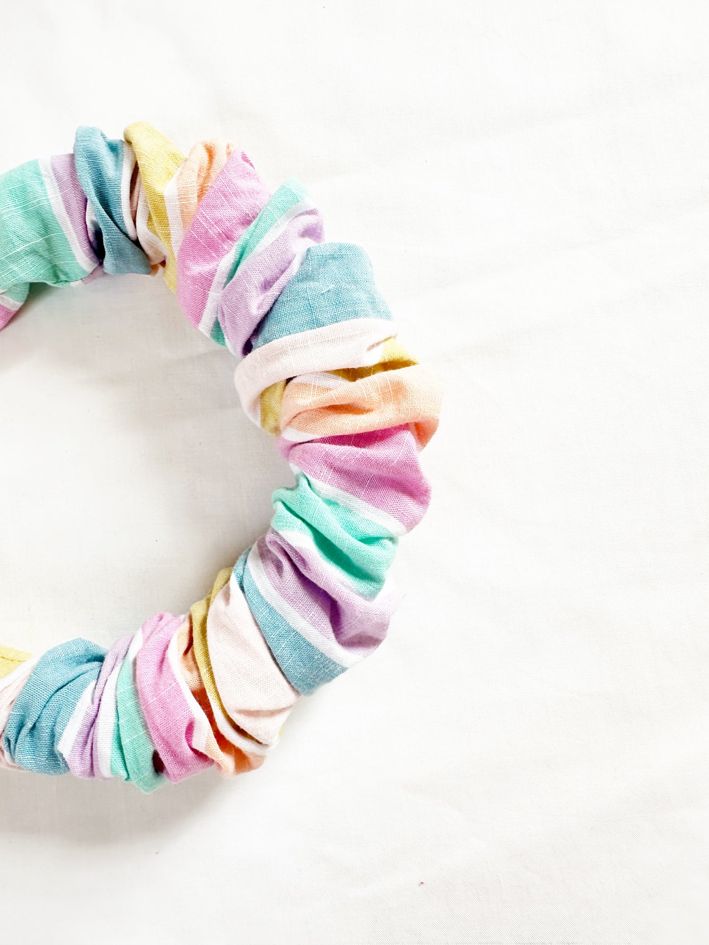Ruffle Headband in pastel beach stripes