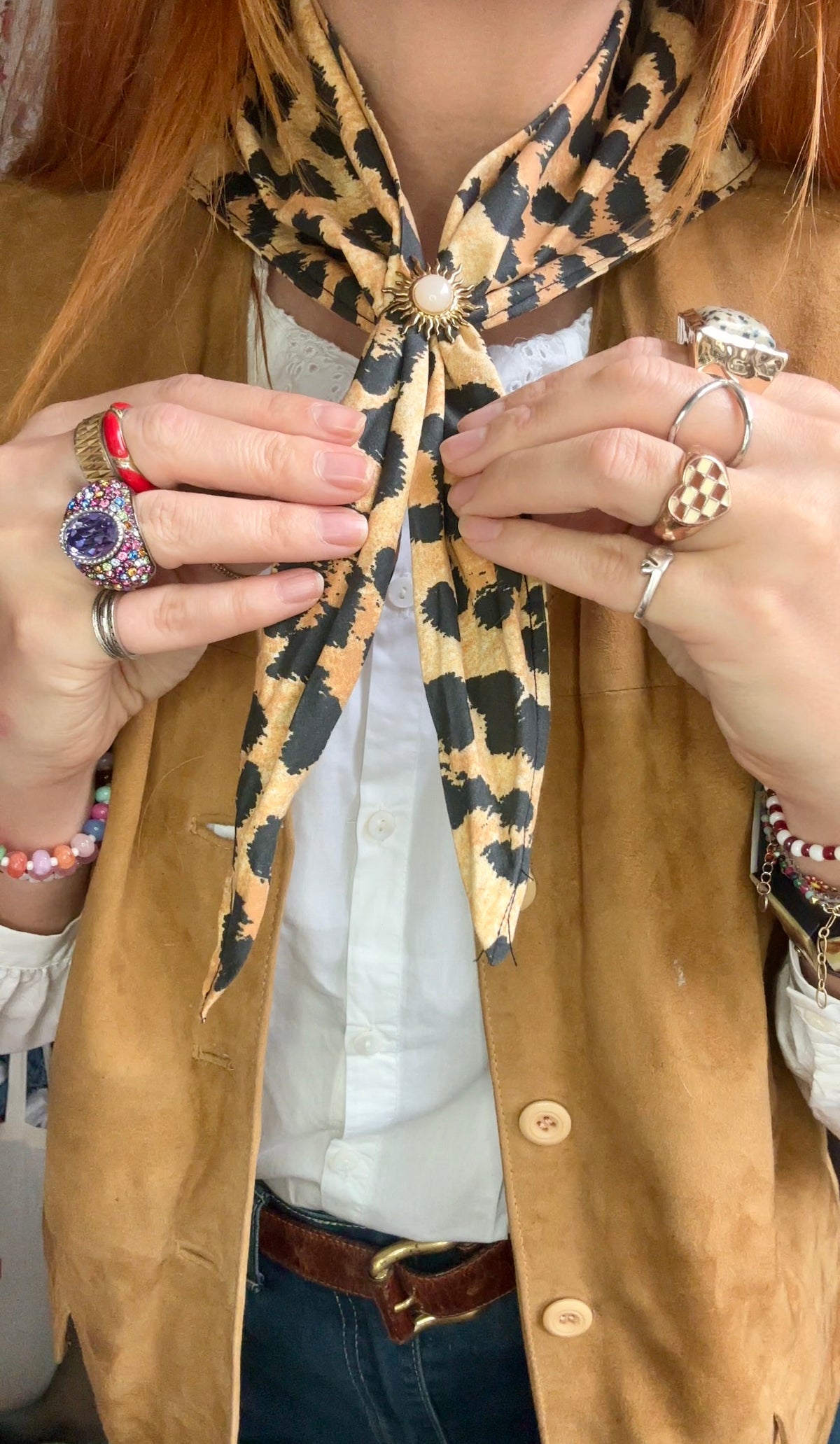 Bandana & neck scarf in leopard print