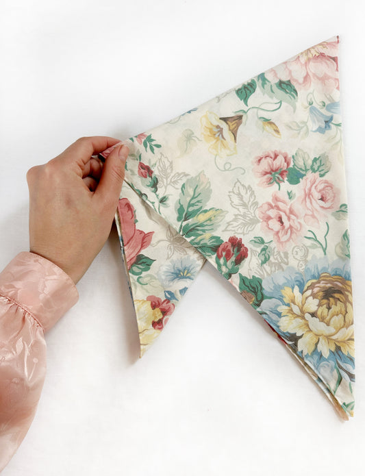 The Winnie bandana & neck scarf in vintage floral cotton