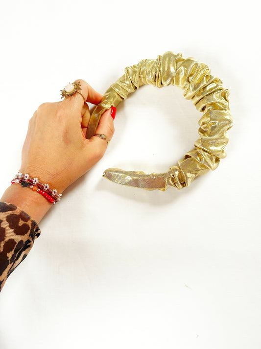 Ruffle Headband in gold shimmer
