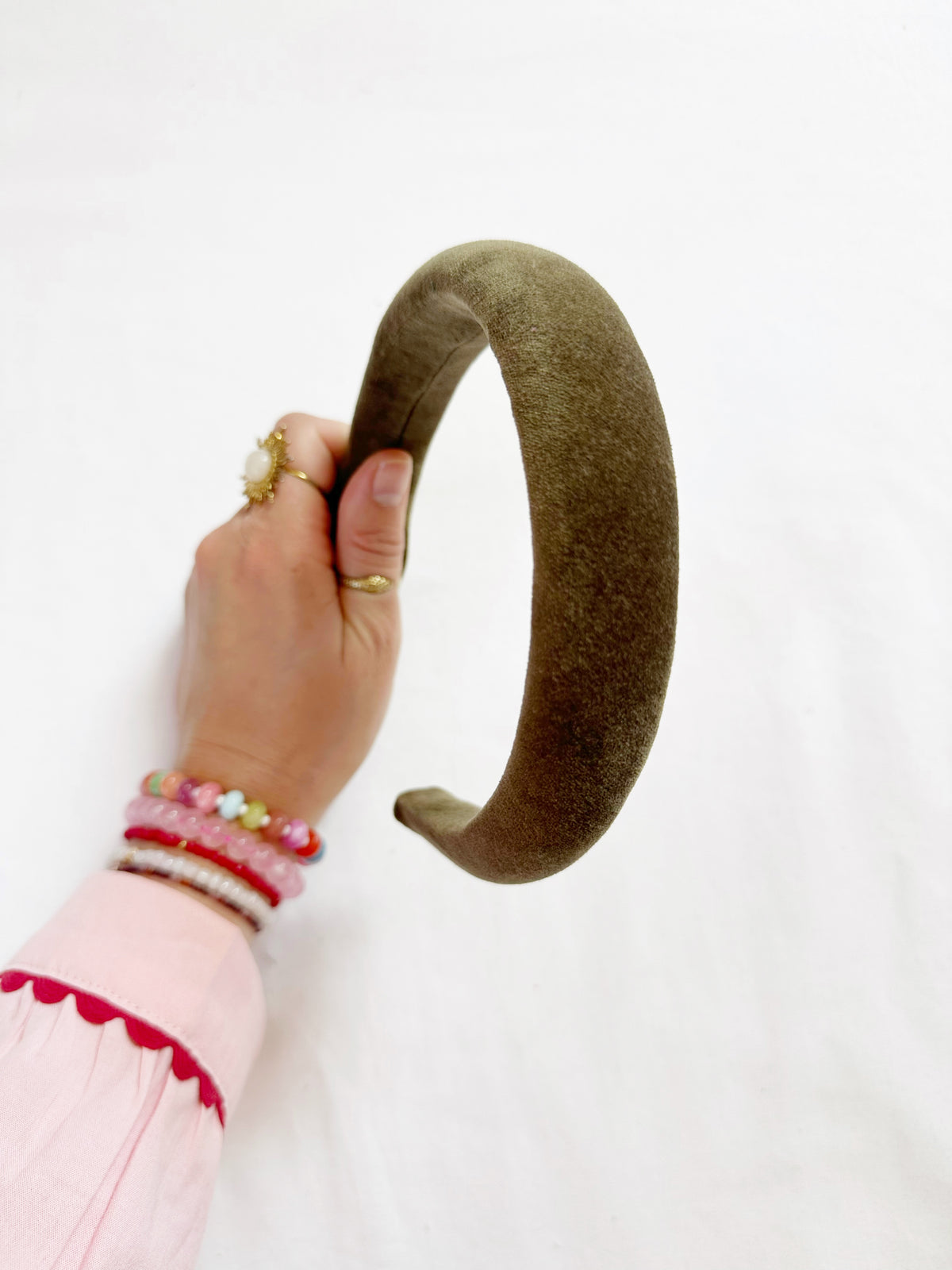 Classic Headband in olive velvet