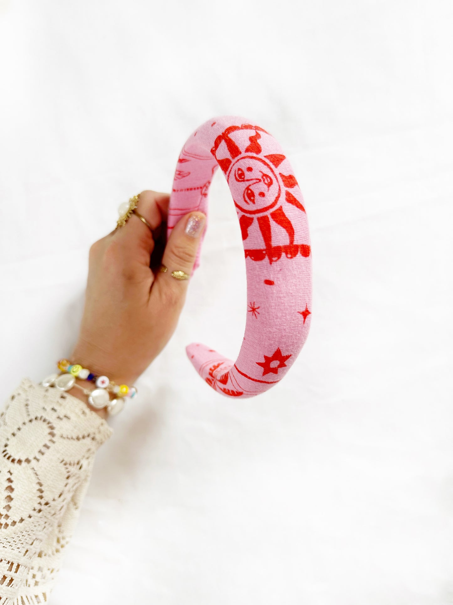 Classic Headband in pink & red