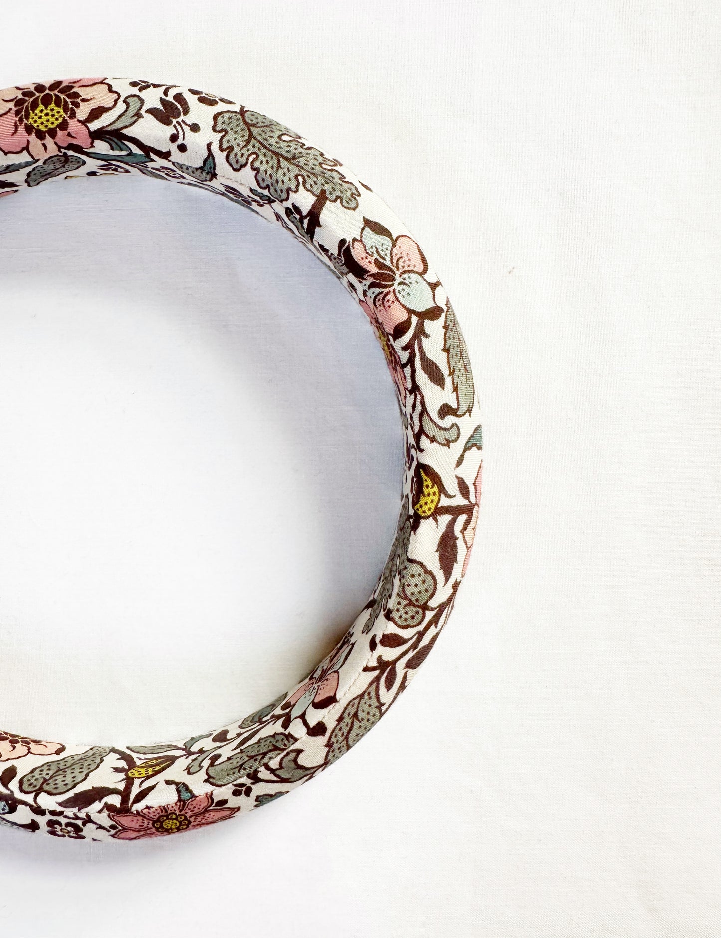 Classic Headband in pink and yellow vine print Liberty cotton