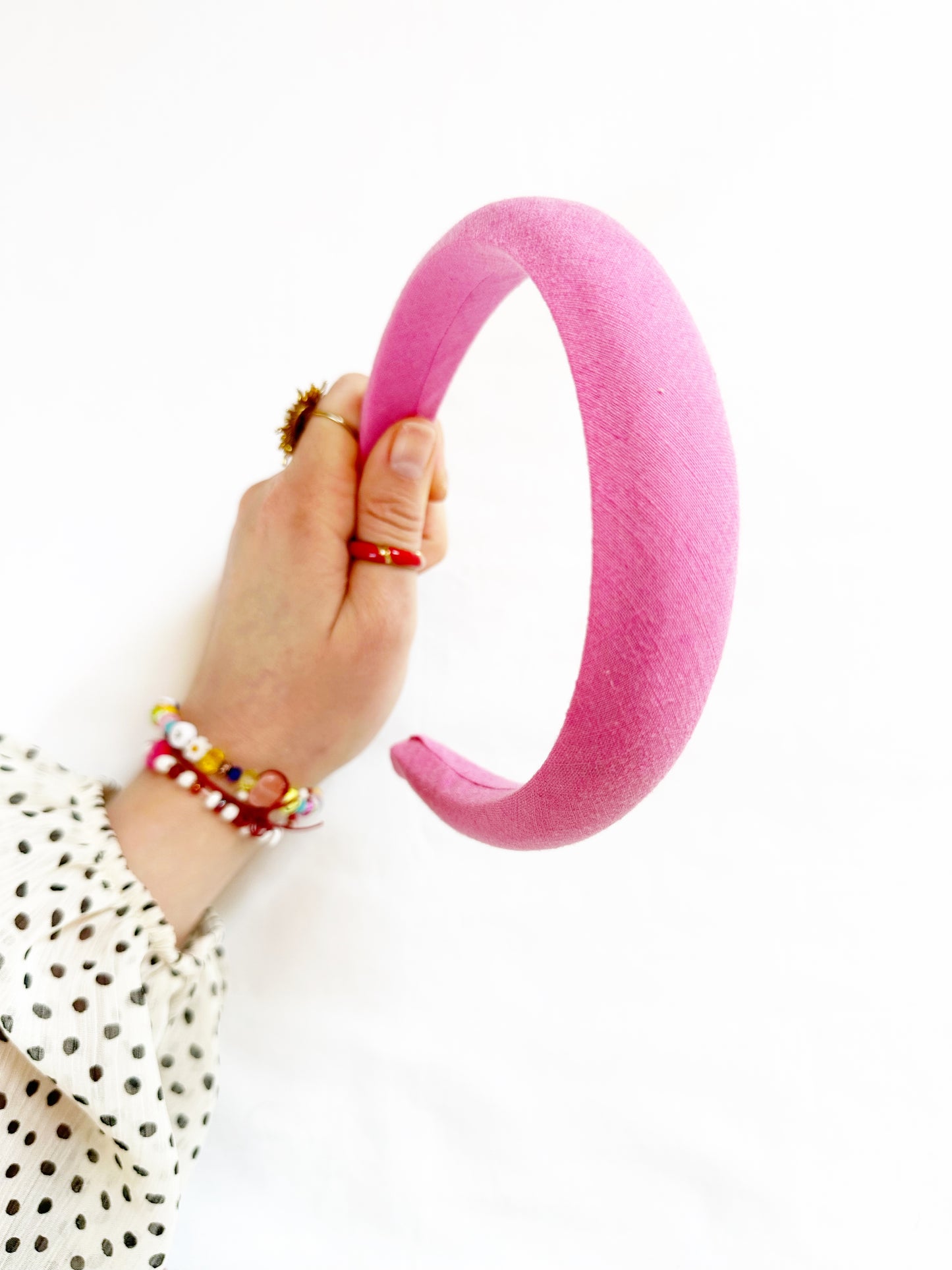 Classic Headband in hot pink cotton
