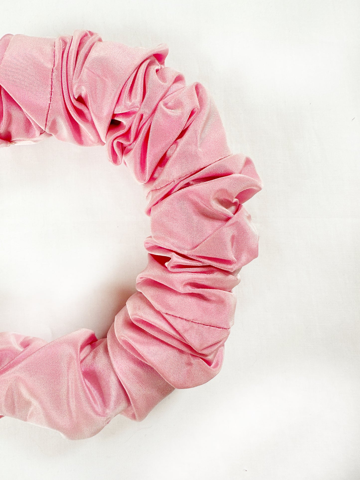 Ruffle Headband in pink taffeta