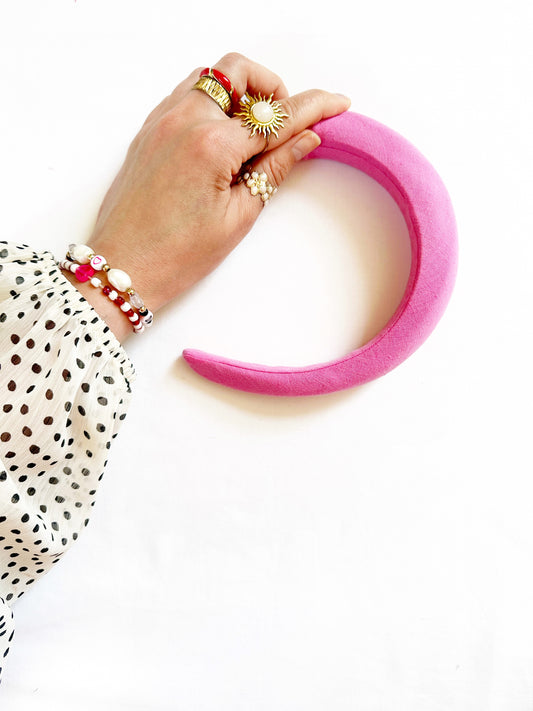 Padded Headband in hot pink