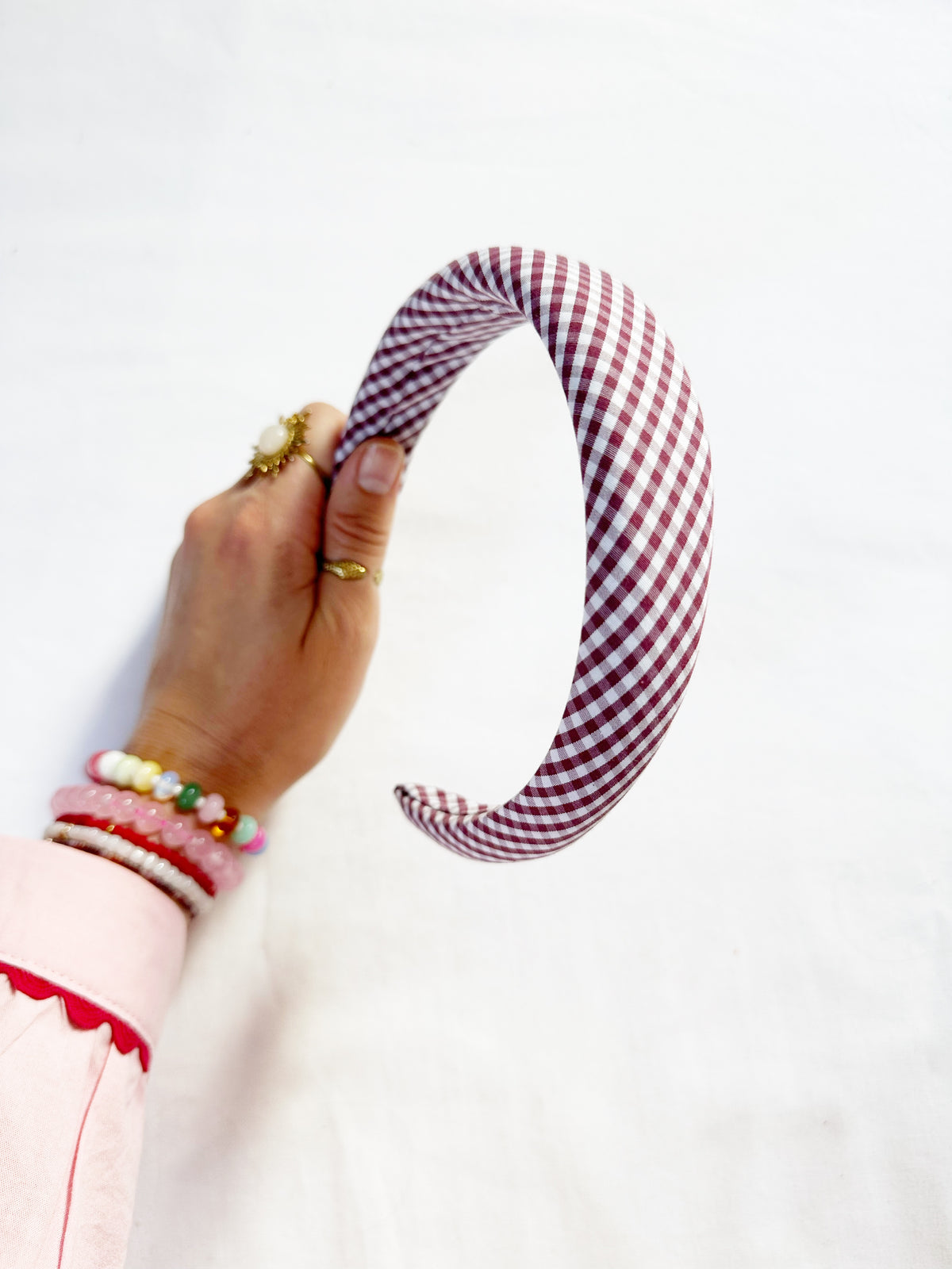 Classic Headband in burgundy gingham