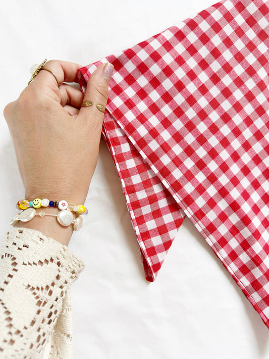 Bandana & neck scarf in red gingham