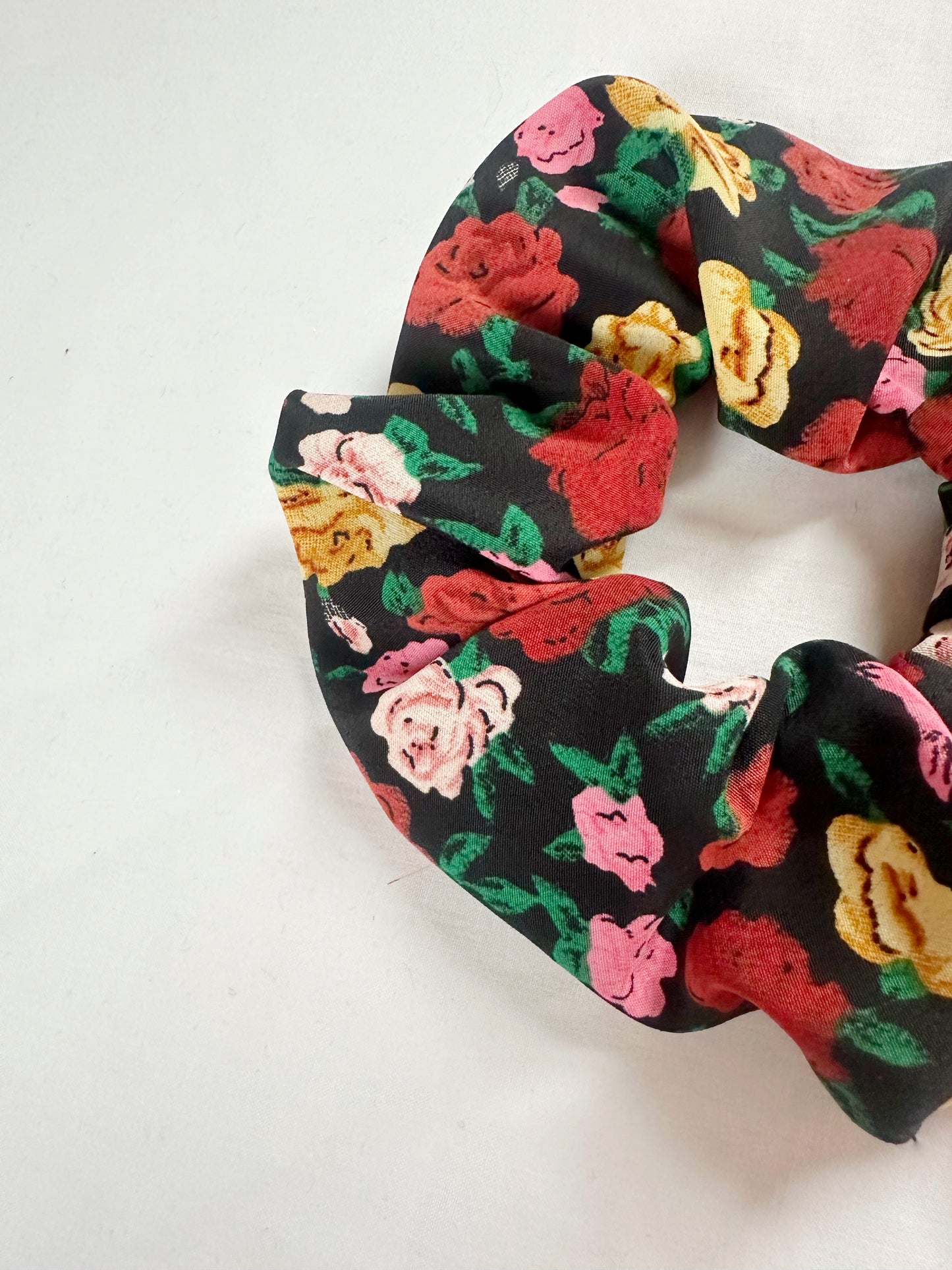 OG scrunchie in rose print