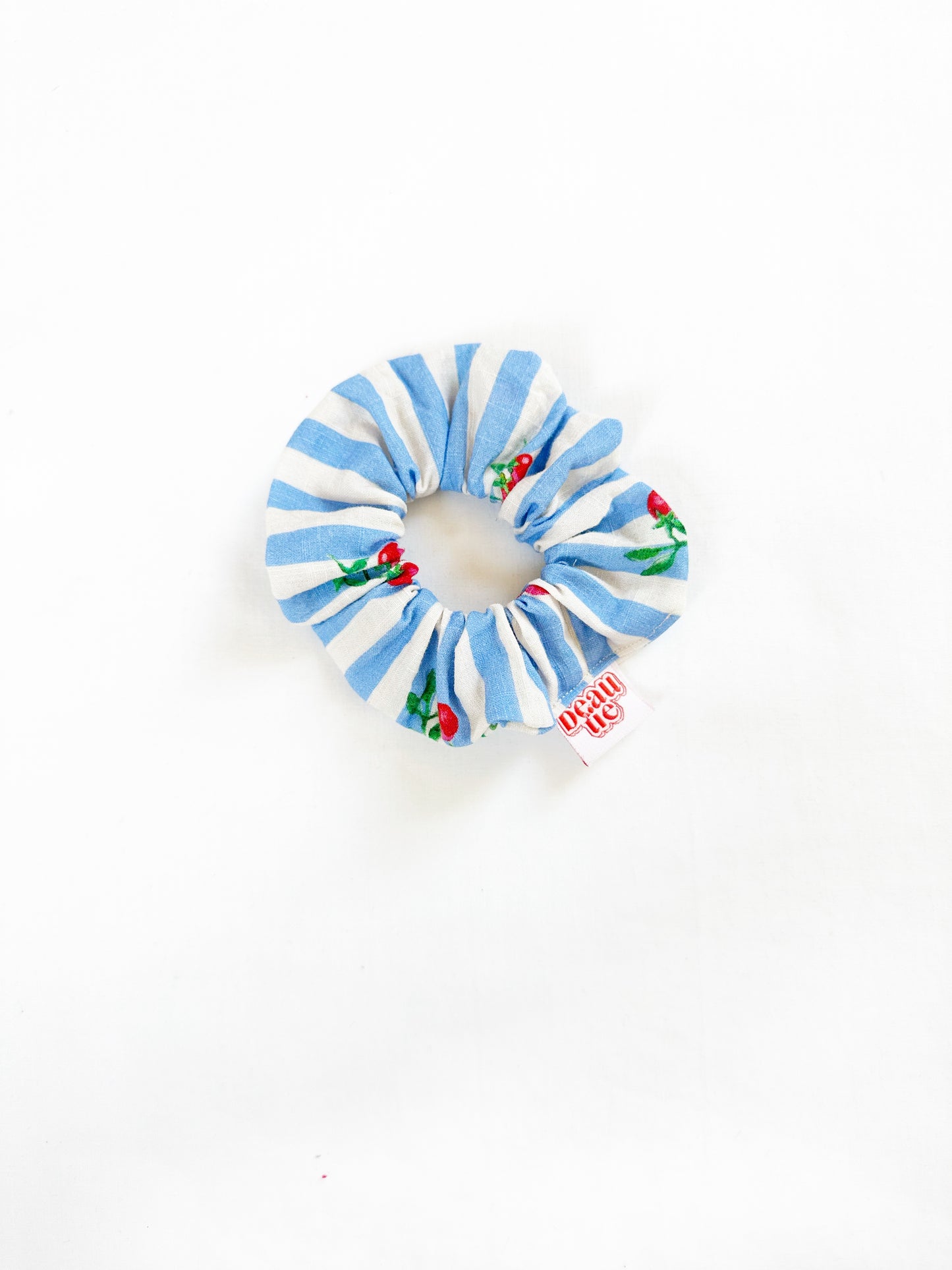 Mini scrunchie in tomato stripe