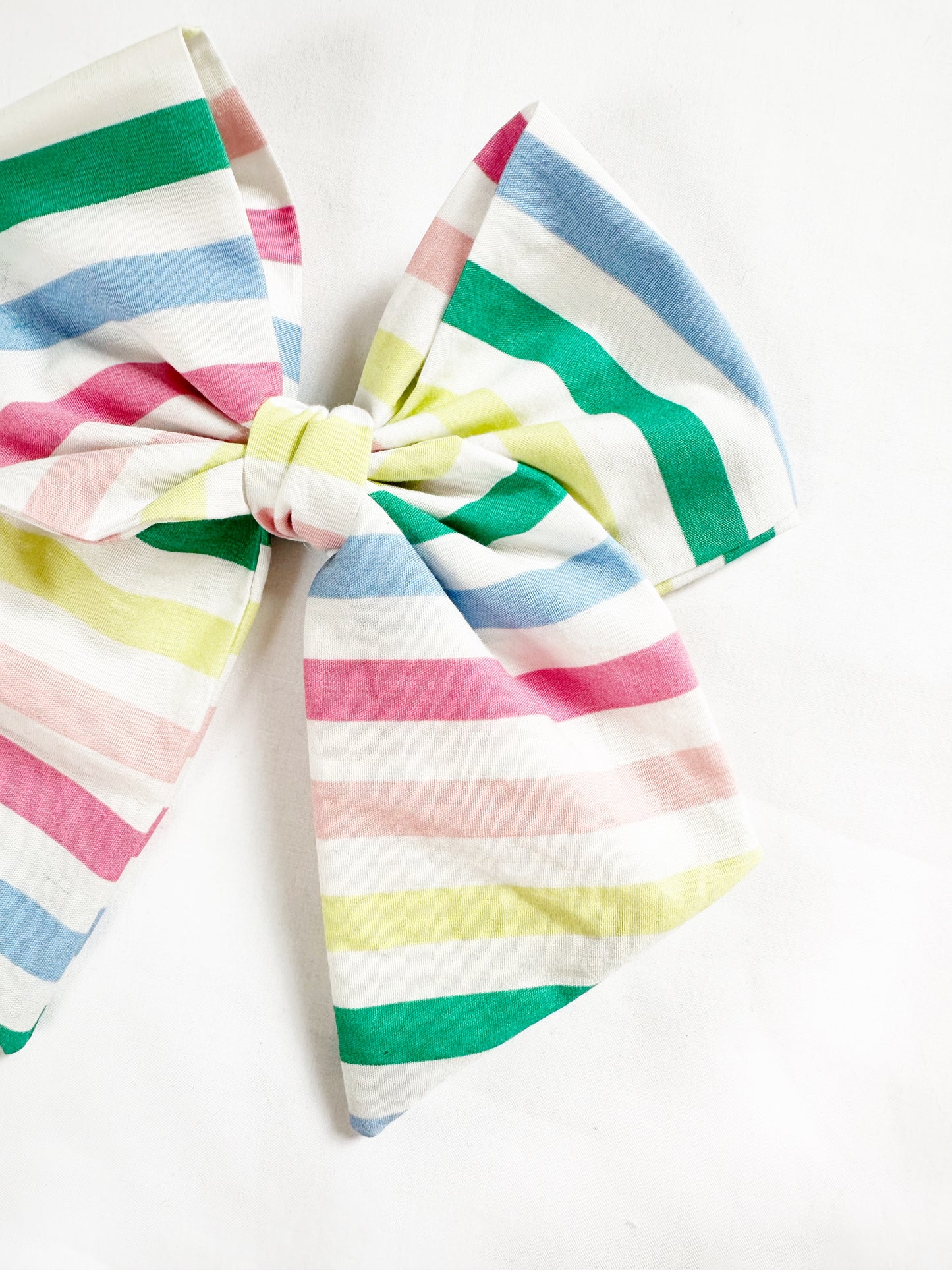 Beau hair bow in beach stripes