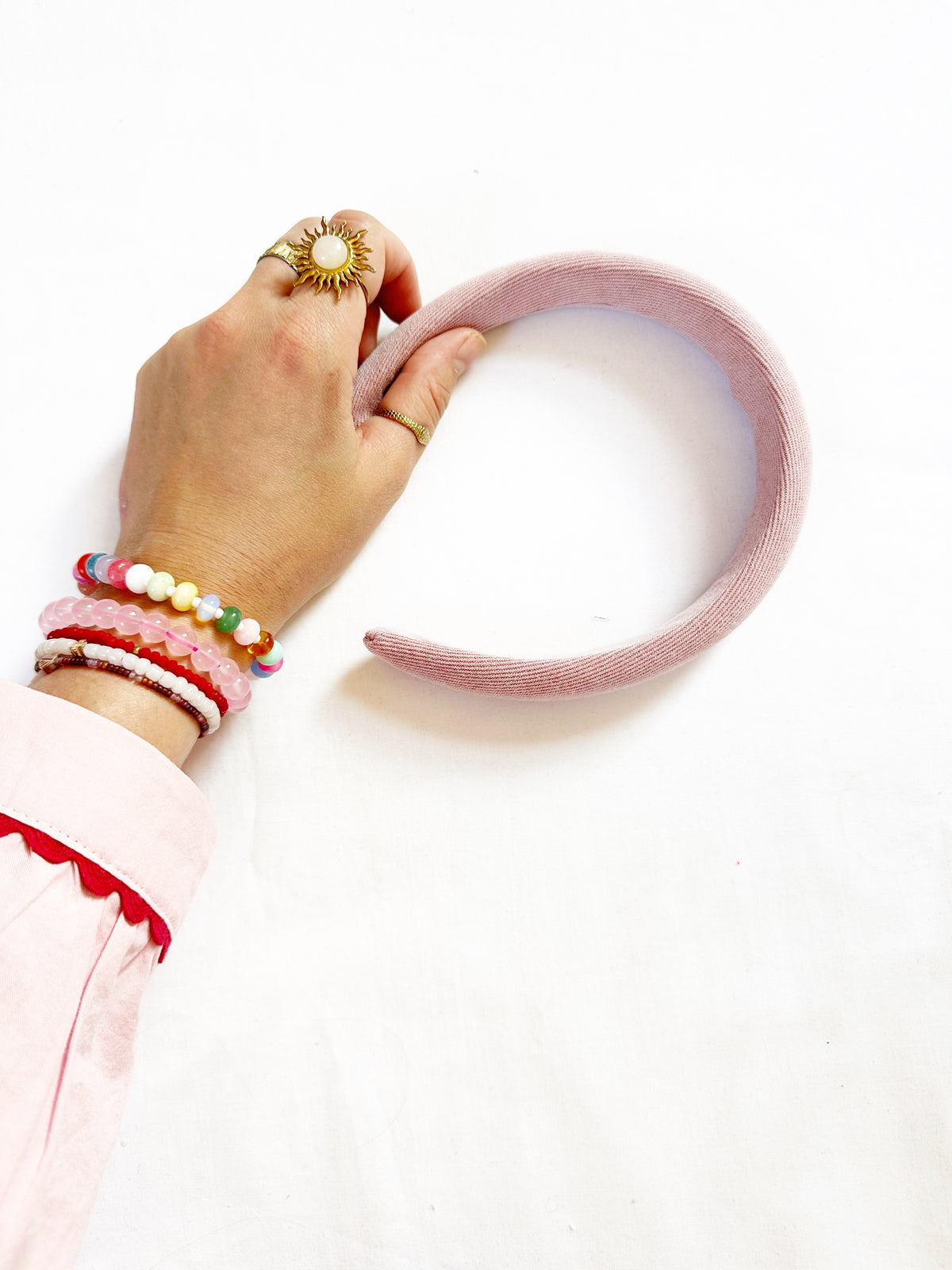Classic Headband in blush pink denim