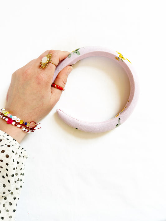 Classic Headband in pink yellow floral