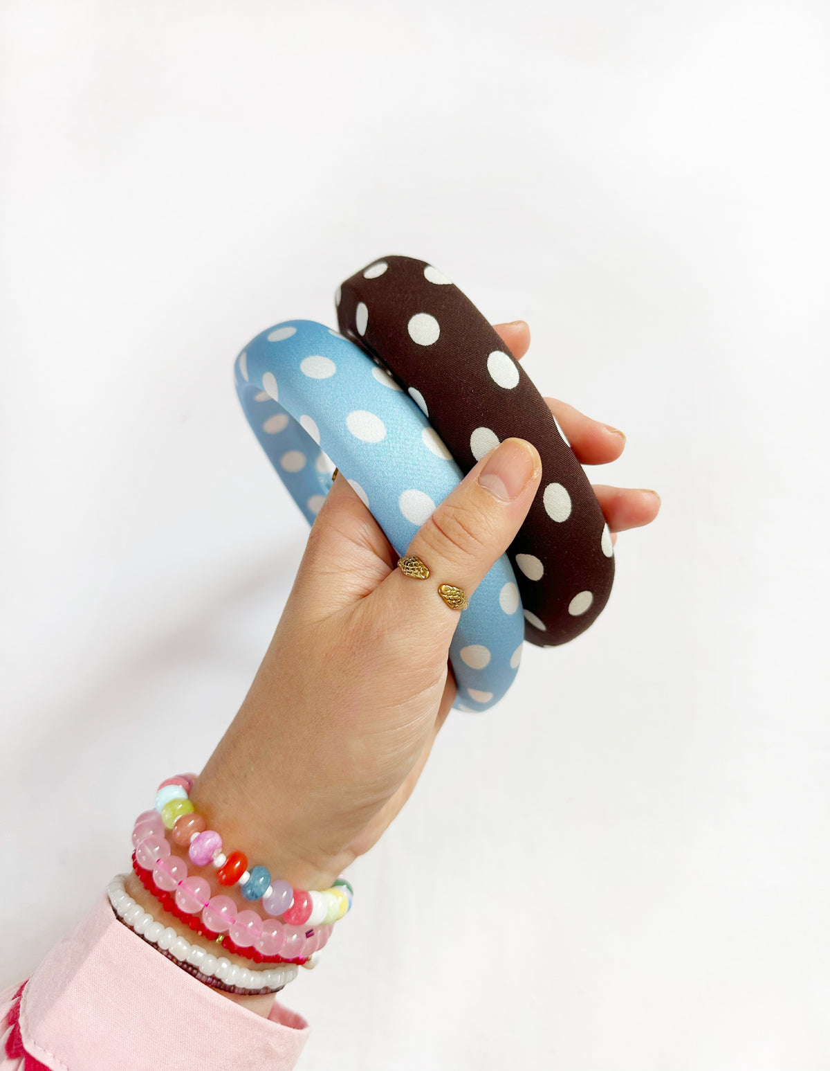 Classic Headband in blue polka dot
