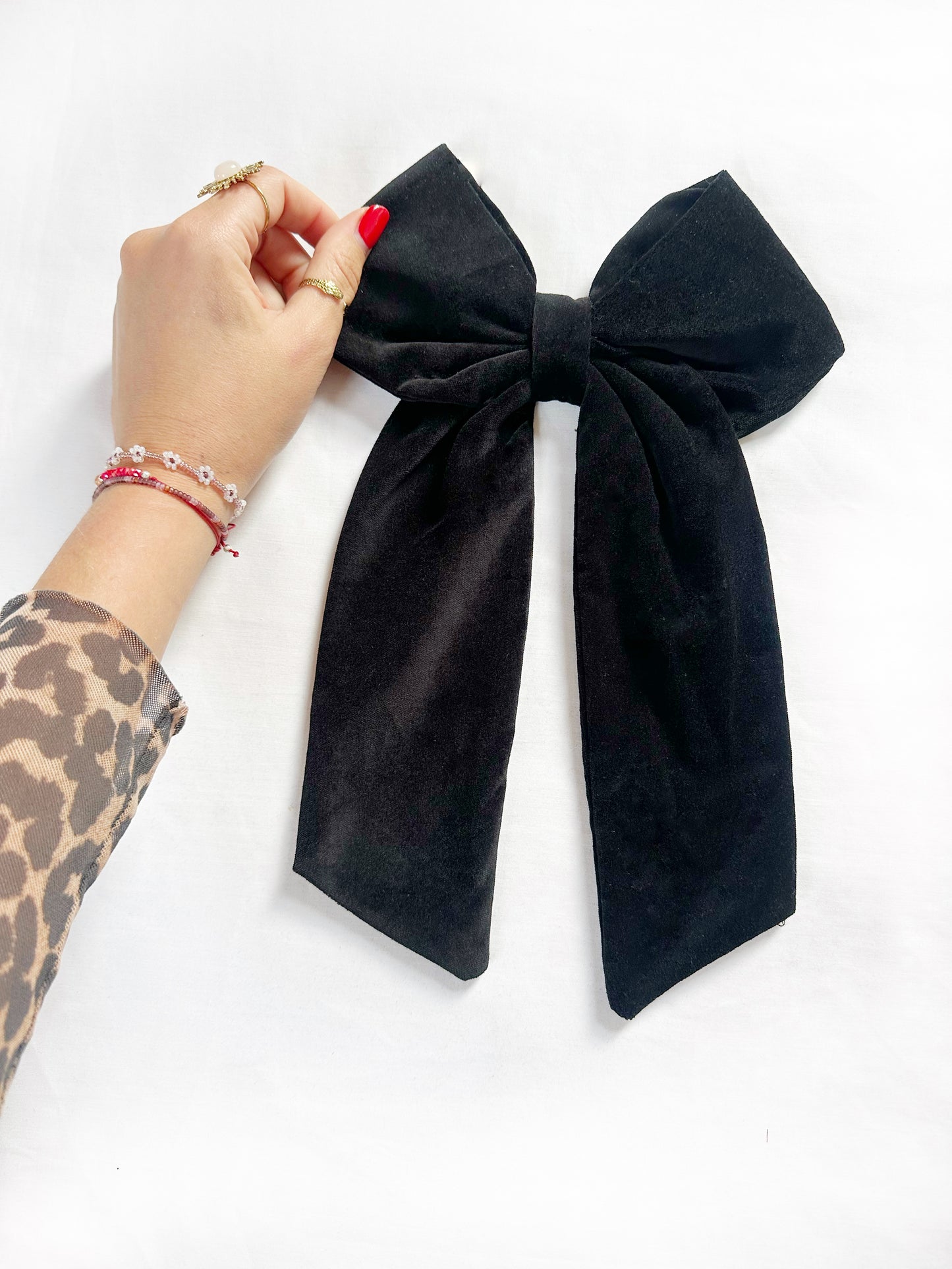 POWER Hair Bow in black velvet