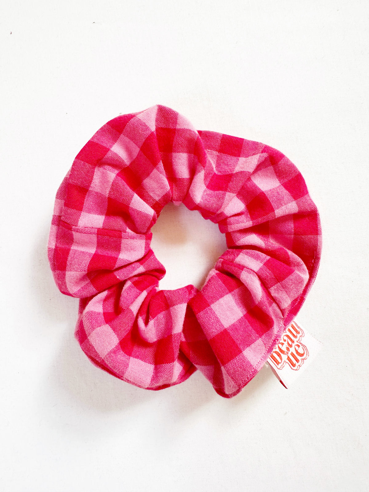 Mini scrunchie in pink gingham