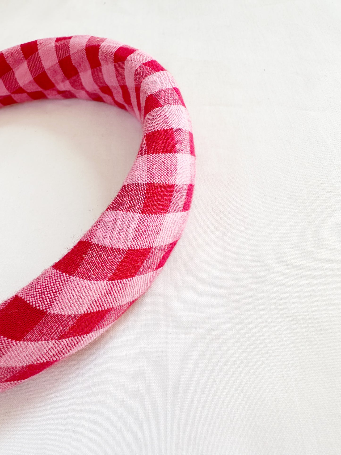 Classic Headband in pink and red gingham