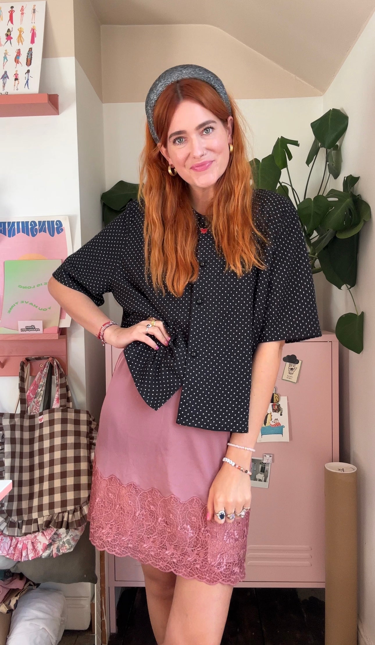 Padded Headband in silver glitter