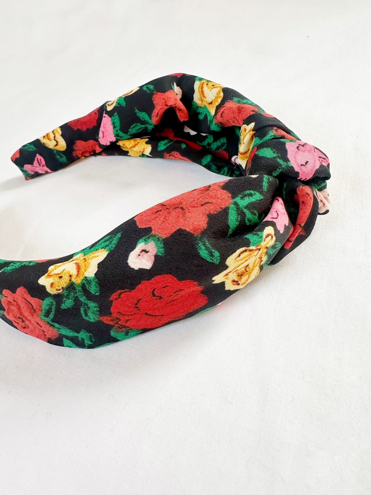 Knotted Headband in muiti colour rose print