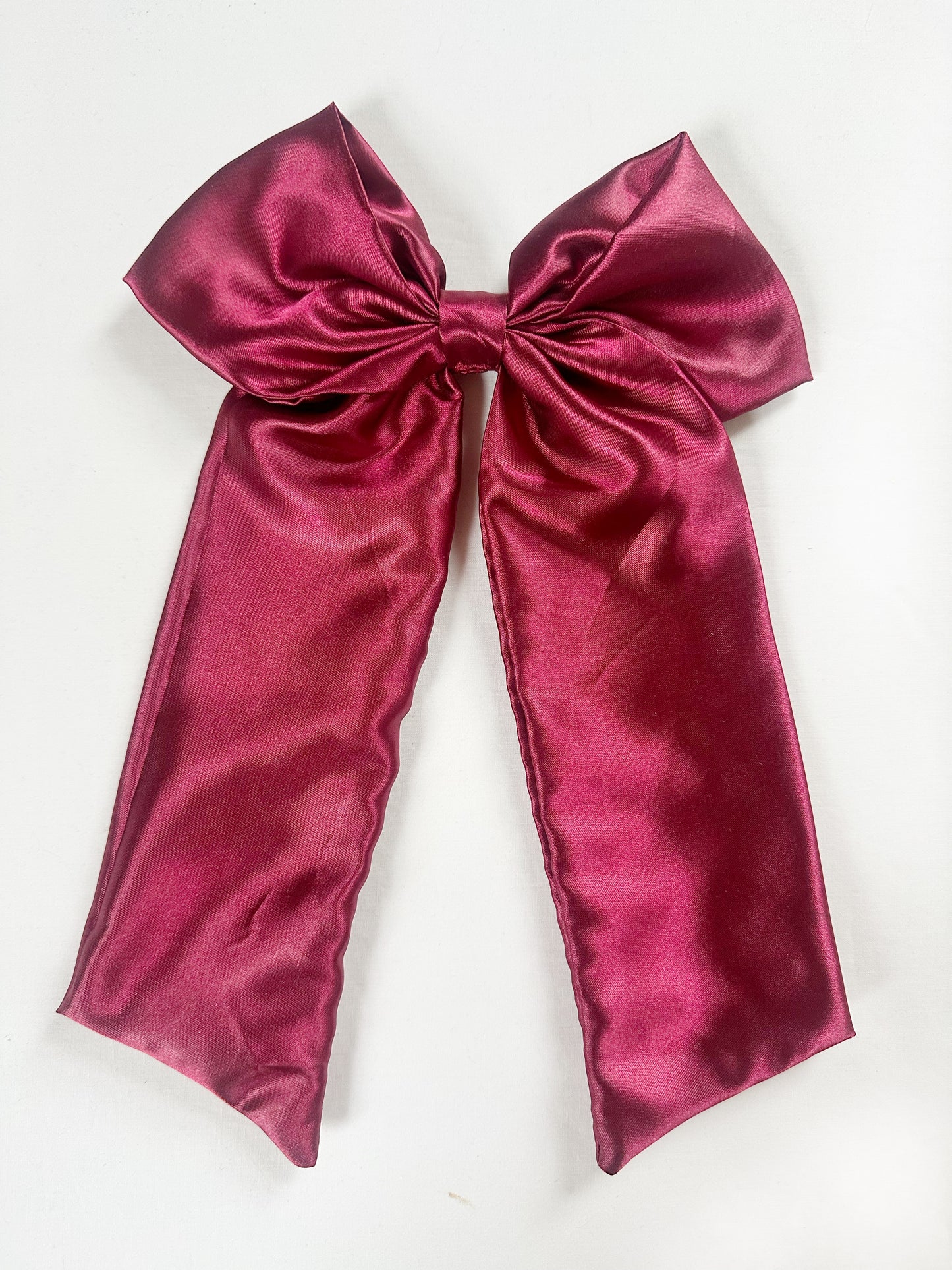 POWER Hair Bow in burgundy silk