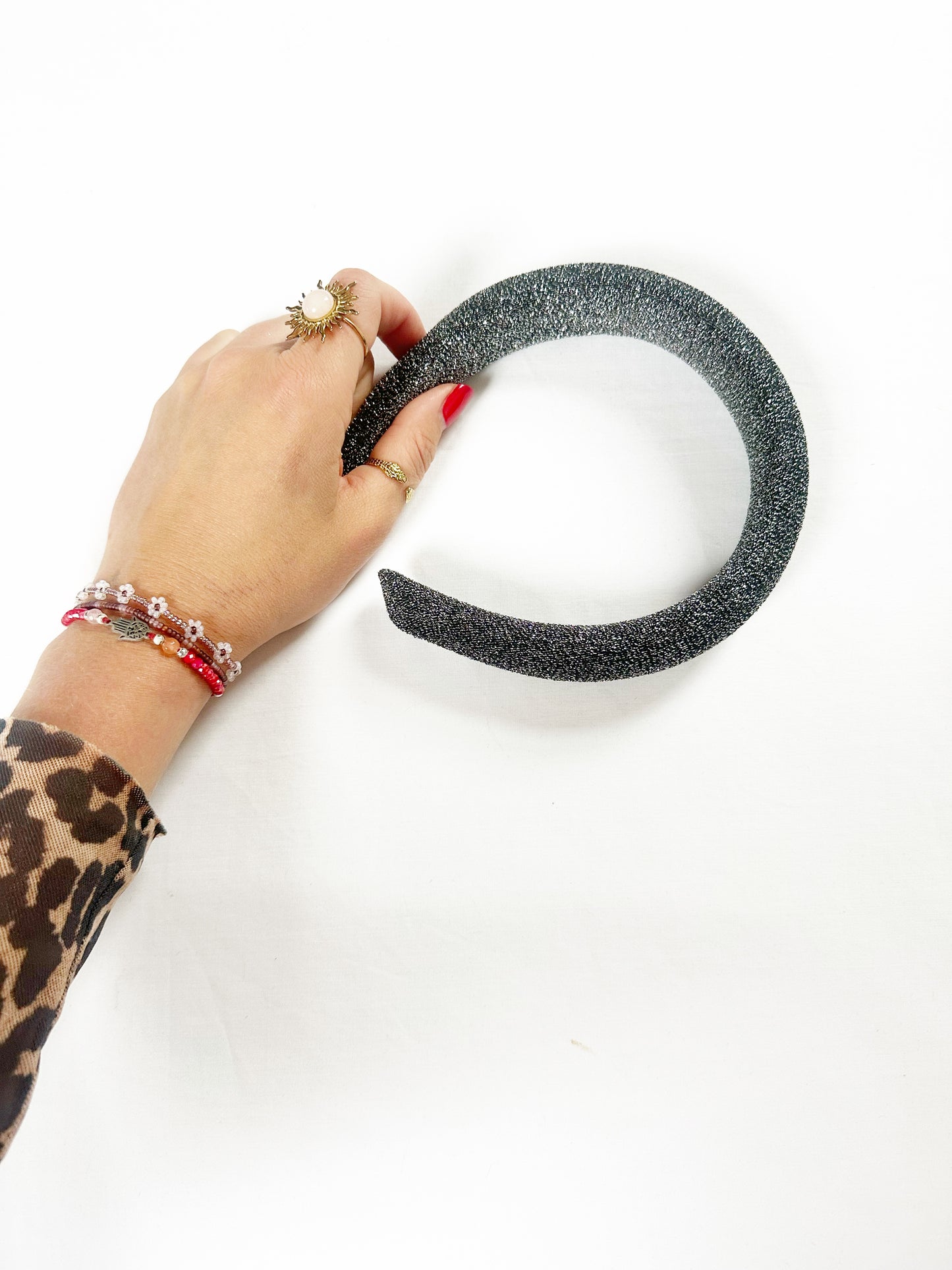 Classic Headband in silver glitter