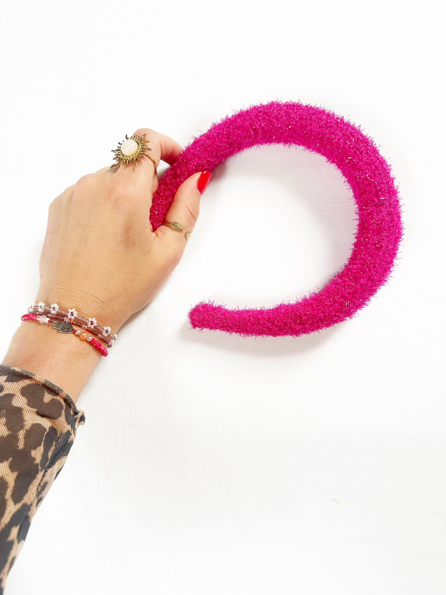 Padded Headband in pink sparkle