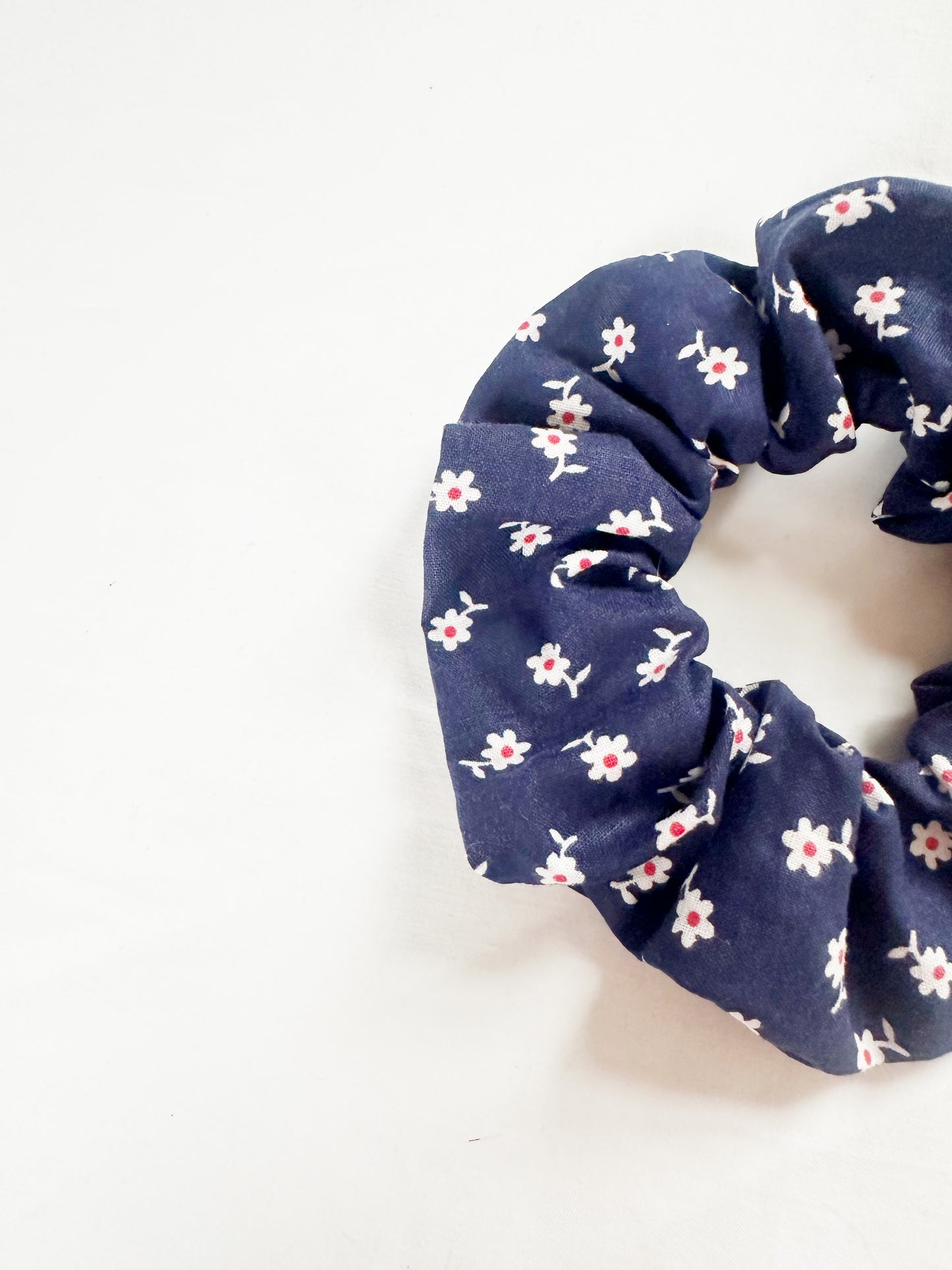 OG scrunchie in vintage navy floral