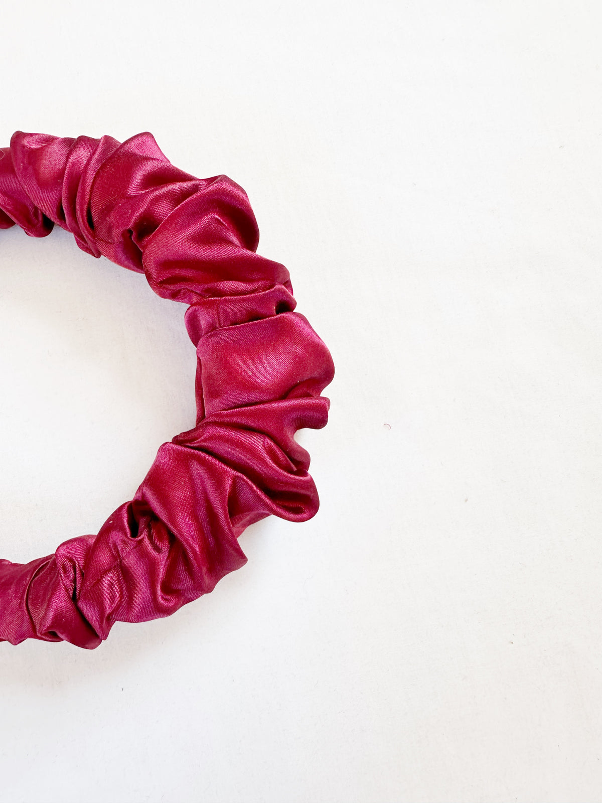 Ruffle Headband in burgundy silk
