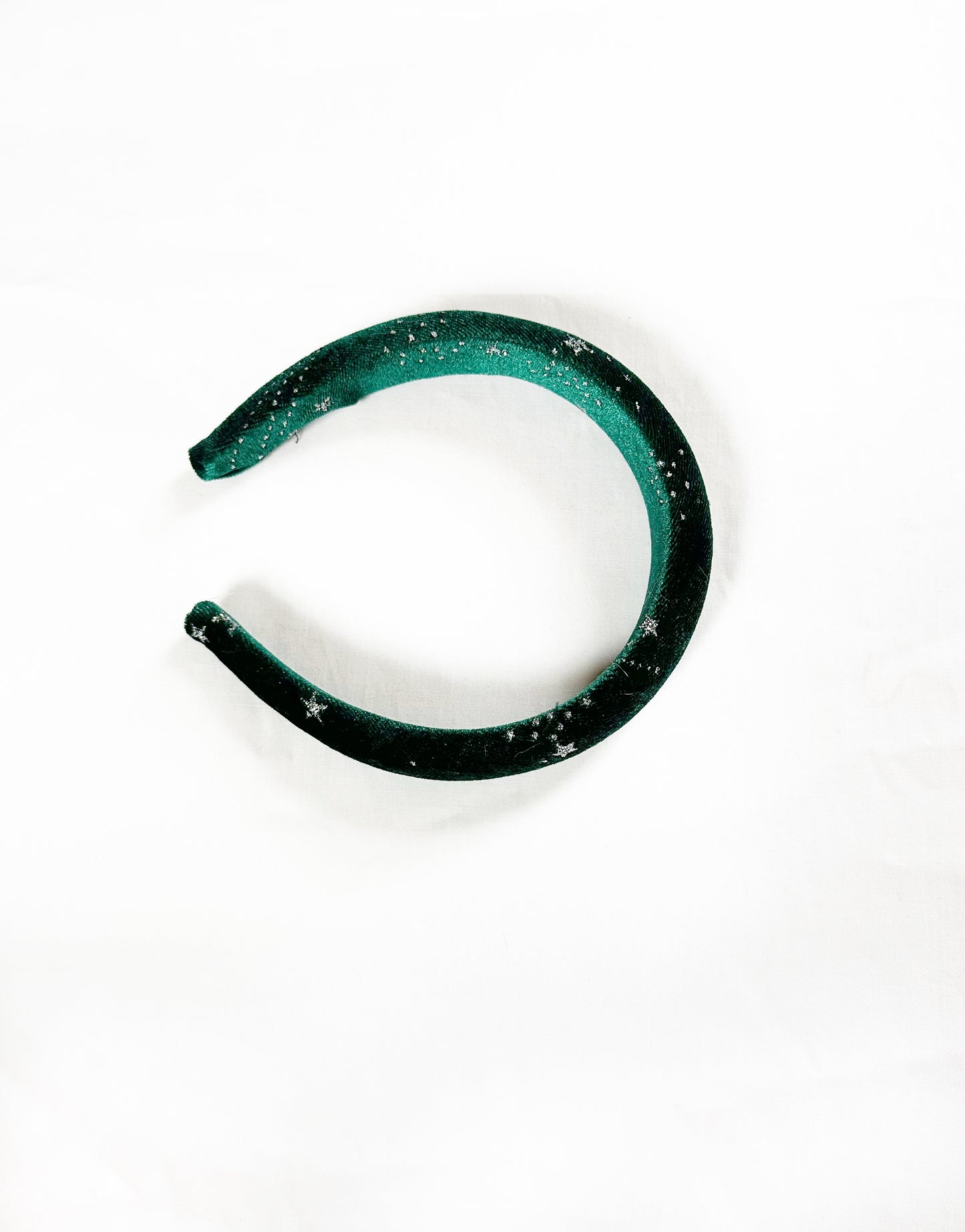 Classic Headband in green star velvet