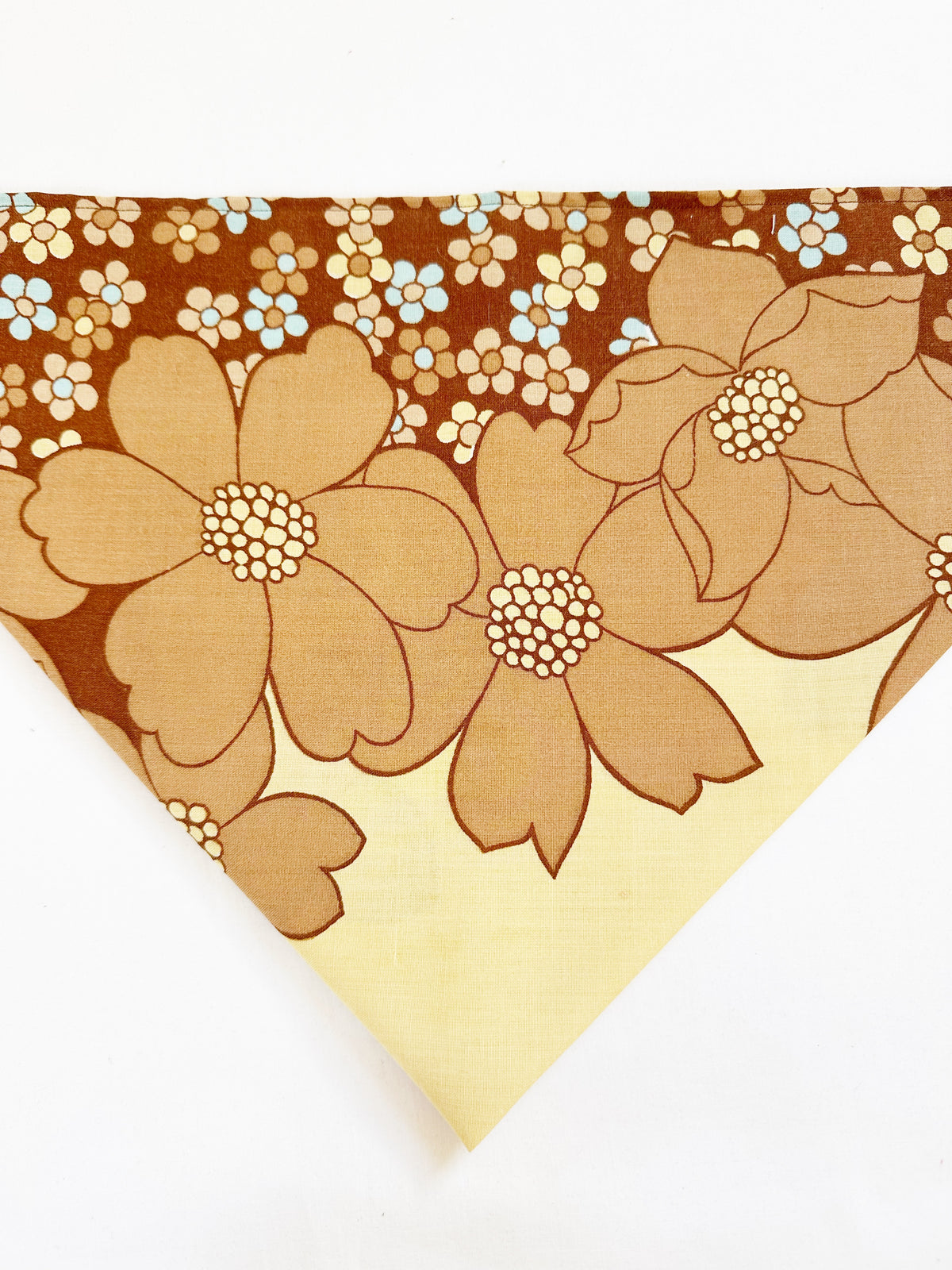 Bandana & neck scarf in brown vintage floral