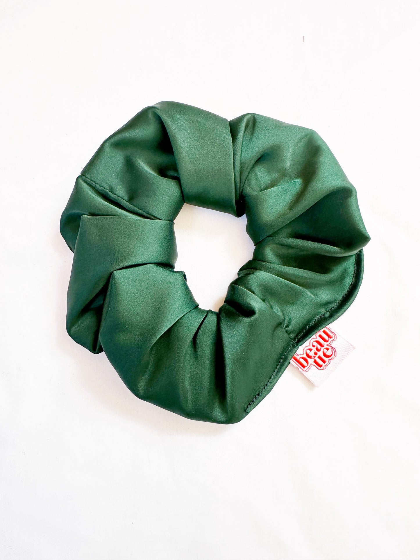 OG scrunchie in hunter green silk