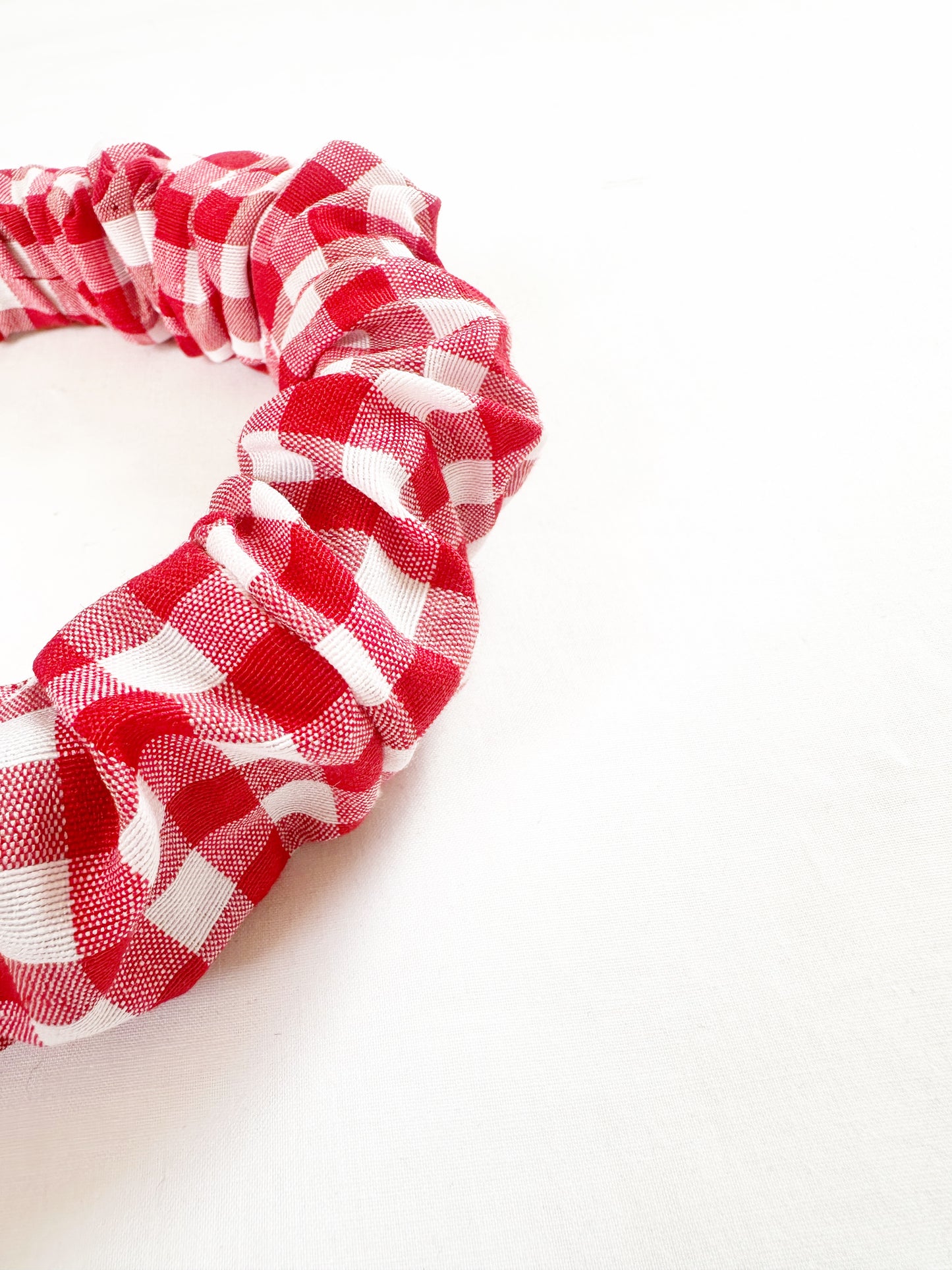 Ruffle Headband in red white gingham
