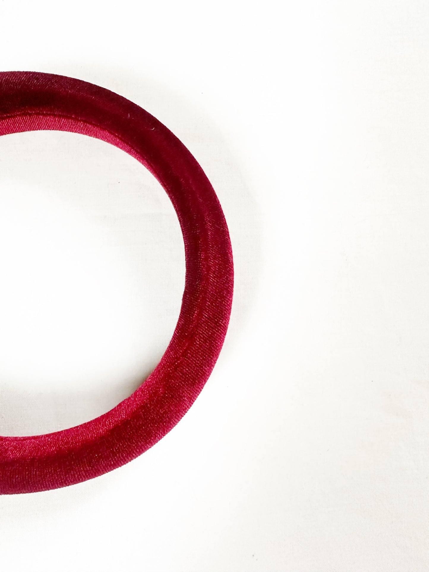 Classic Headband in red velour velvet