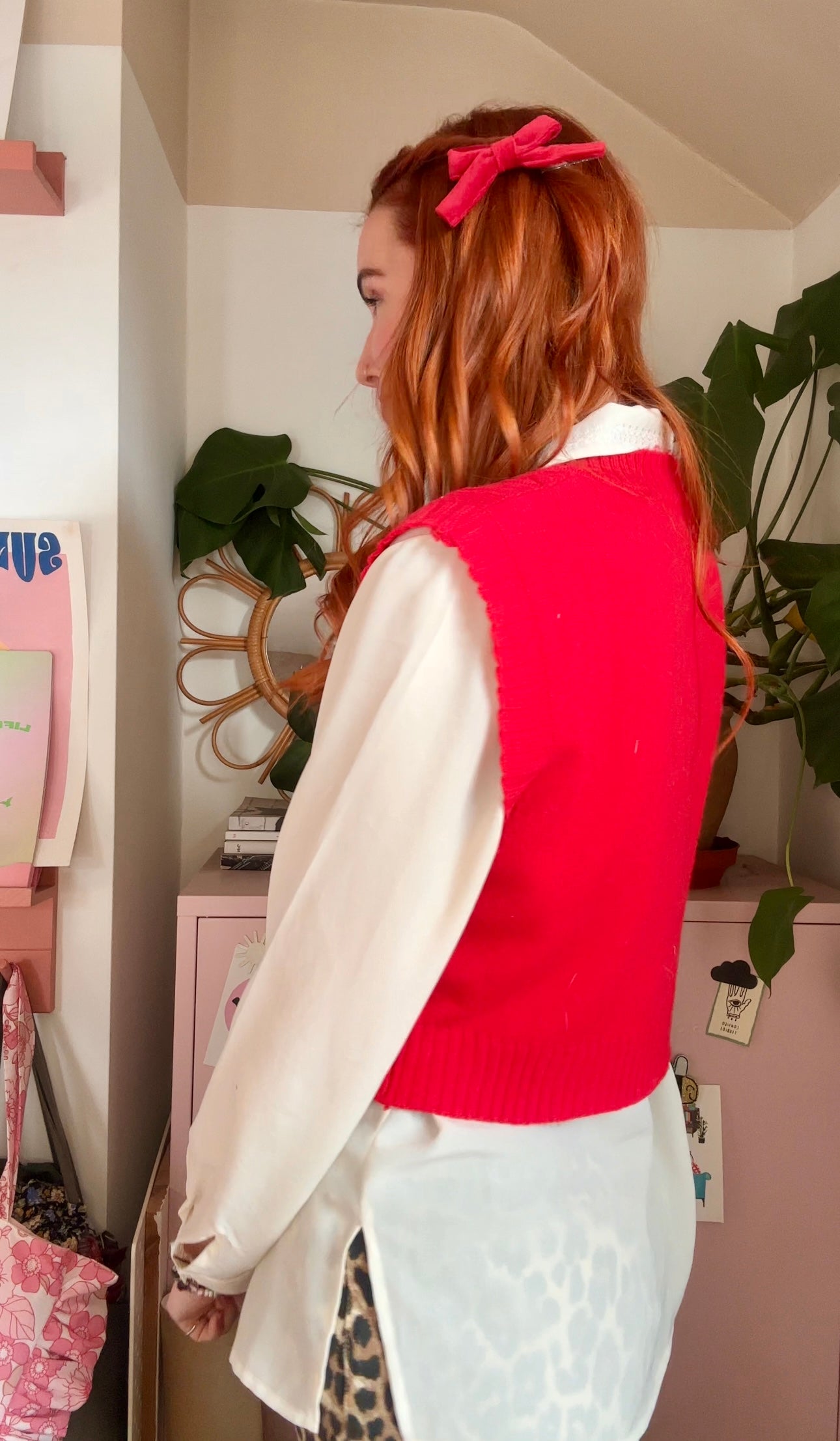 Bonnie mini hair bows in red velvet