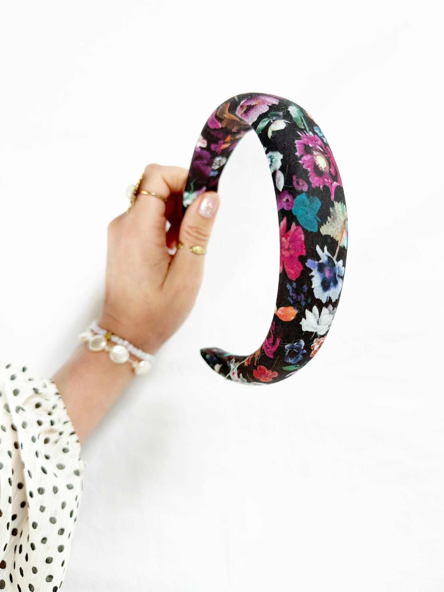 Liberty Classic Headband in brown red floral